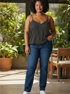 Torrid Sophie Black Polka Dot Spaghetti Strap Cami